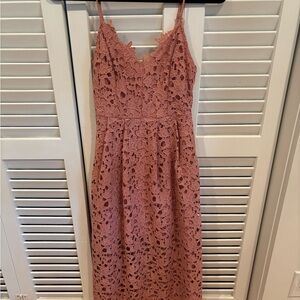 ASTR The Label Pink Lace Midi Dress – $25
